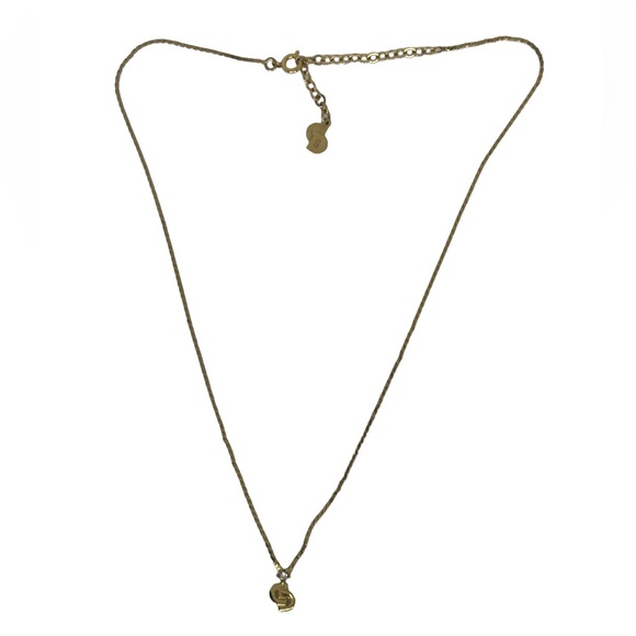 SOLD DIOR RARE VINTAGE GOLD RHINESTONE MINI CD LOGO CHARM ADJUSTABLE NECKLACE - Picture 9 of 15